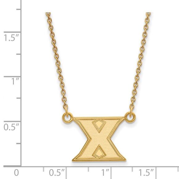 10k Yellow Gold Xavier U Small Initial X Pendant Necklace - Picture 2 of 5